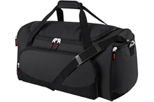 Uarition Gym Bag for Men - 55L Black Durable Large Duffle Bag for Travel, Workout, Fitness & Sport
