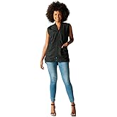 Betty Dain Professional Zip Front Salon Stylist Vest, V-Neck, Iridescent Fabric, Adjustable Belt, Two Lower Pockets with Zippered Bottoms, Lightweight, Machine Washable Nylon, Black, XS