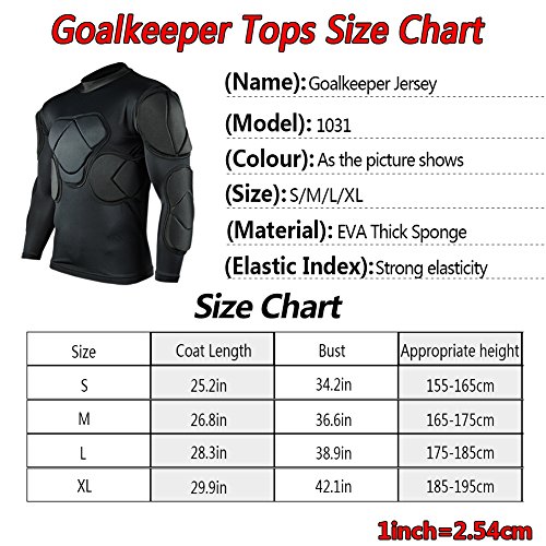 image for SHINESTONE Men's Sport Soccer Crashproof Goal Keeper Goalie Padded Jer
