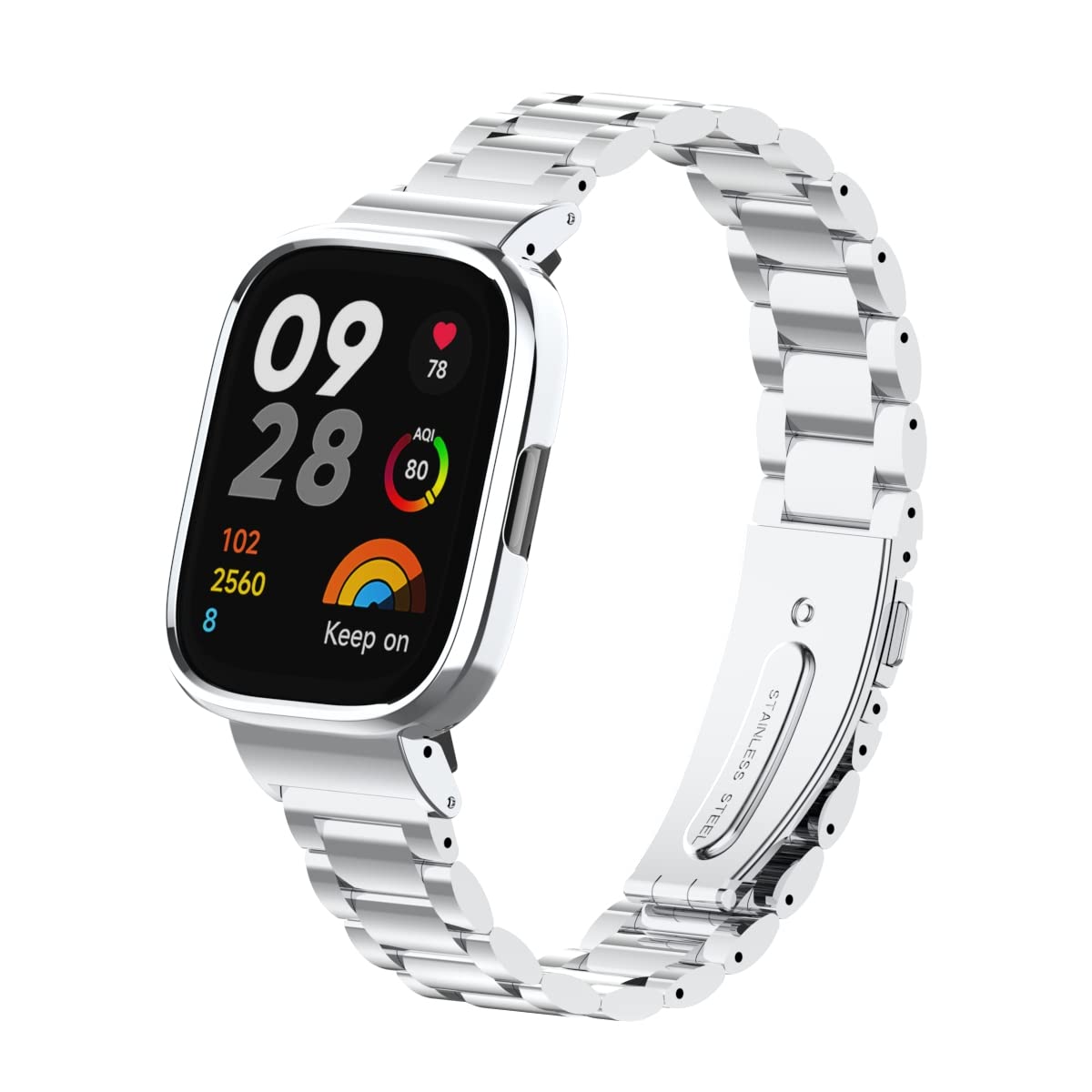 Keecuty Bracelet Compatible with Redmi,Xiaomi Watch 3 Lite, Replacement Xiaomi Redmi Watch 3 Lite Strap, Waterproof Stainless Steel, Accessory Watch Strap for Xiaomi Watch 3 Lite