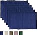 DII 100% Cotton Everyday Machine Washable Chindi Rag Placemat, 13 by 19-Inch, Nautical Blue, Set of 6