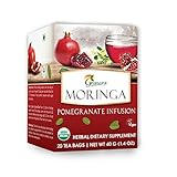 Grenera Moringa Pomegranate Infusion/Tea - 20 Tea Bags / Box- USDA Organic Certified, Made with Organic Ingredients