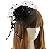 Coolwife Womens Fascinator Veil Flower Cocktail Tea Party Headwear (Black)