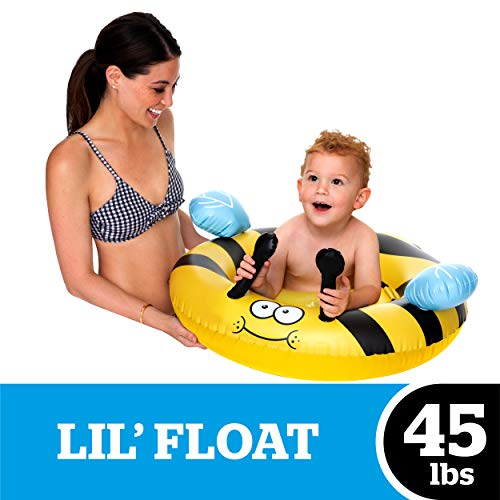 BigMouth Inc Lil Float Bumble Bee Baby, Baby Pool Float, Dual-Chamber Safety Design, Durable Vinyl, Holds 45 Pounds