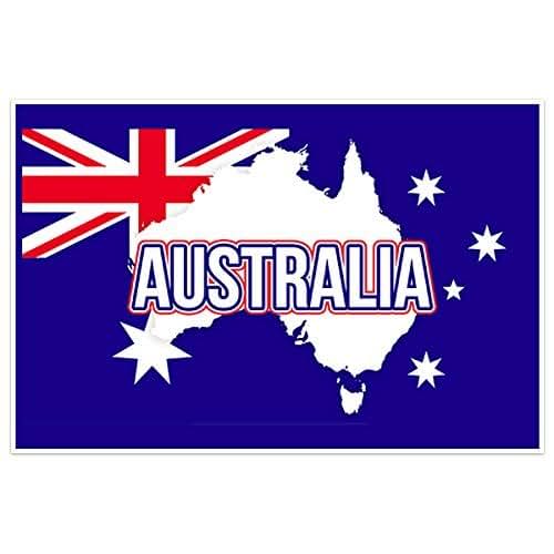 Australia Flag With Country Text Wall Art Poster Handmade