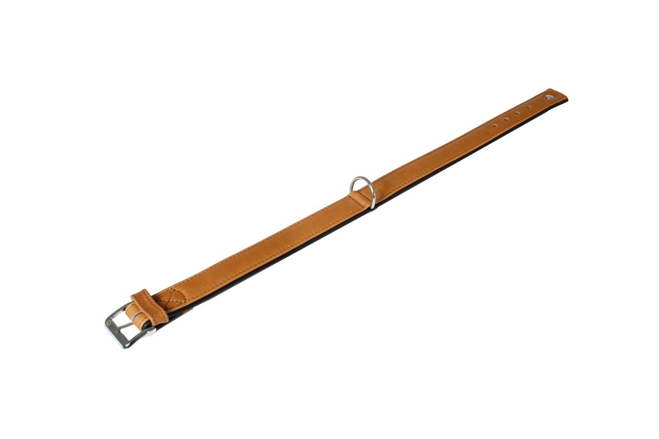 Karlie Elegance Collar, 60 cm x 35 mm, Cognac Leather, Black