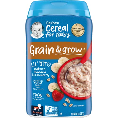 Gerber Baby Cereal Lil Bits, Crawler, Grain & Grow, Oatmeal Banana