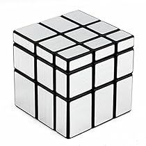 D-FantiX Shengshou Mirror Cube 3x3 Speed Cube Unequal Puzzle Silver Black 57mm