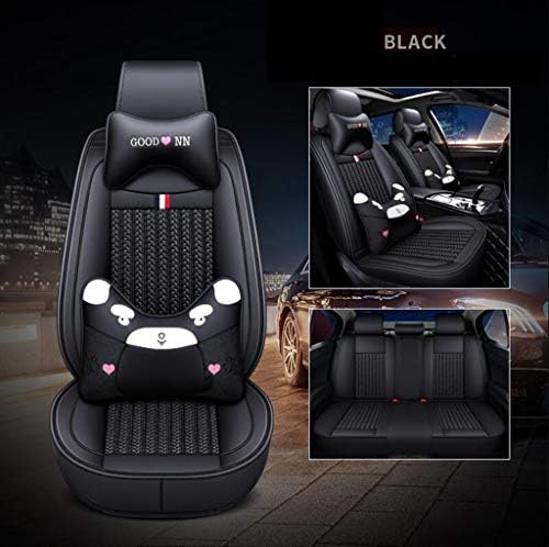 ZHM Car Seat Covers Headrests/Waist Cushions Artificial Leather Business/Common Renault Series,Black,Koleos