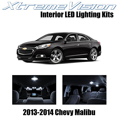 XtremeVision Chevy Malibu 2013-2014 (5 Pieces) Pure White Premium Interior LED Kit Package + Installation Tool Tool