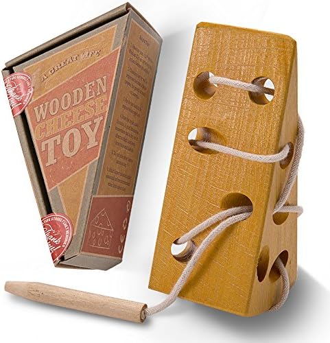 aGreatLife Wooden Cheese Lacing Toy for Toddlers - Kids Travel Toys for Plane - 100% Smooth Finish Brainstring Brain Teaser - Perfect For Enhancing Fine Motor and Problem Solving Skills