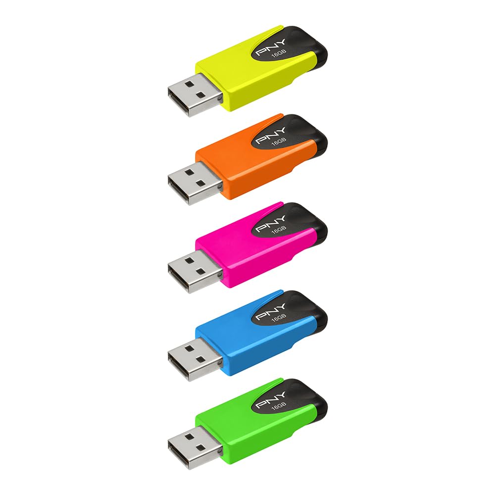PNY 16GB Attaché 4 USB 2.0 Flash Drive 5-Pack