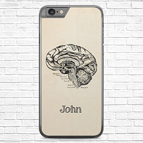 Personalized Vintage Brain, Antique Anatomy Phone Case, Any iPhone, Custom Name or Monogram
