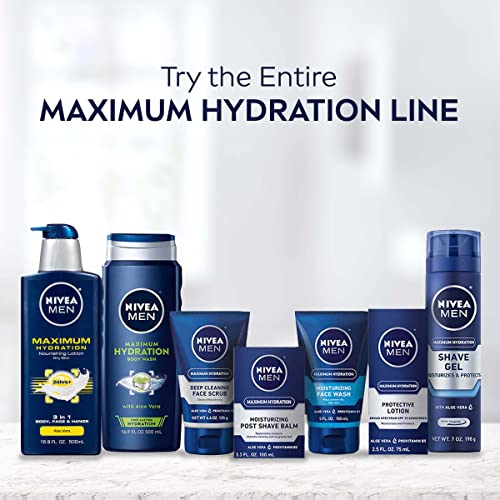 NIVEA MEN Maximum Hydration Body Wash, Aloe Vera Body Wash for Dry Skin, 16.9 Fl Oz (Pack of 3
