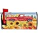 Wamika Autumn Fall Thanksgiving Pumpkin Red Truck Mailbox Cover Magnetic Standard Size, Sunflower American Flag Letter Post Box Cover Wrap Decoration Welcome Home Garden Outdoor 21
