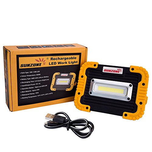 SUNZONE-Portable-LED-COB-Work-LightOutdoor-Waterproof-Flood-Lights-for-CampingHikingCar-RepairingWorkshopConstruction-SiteBuiltin-Rechargeable-Battery-Power-Bank-and-SOS-Emergency-ModeYellow
