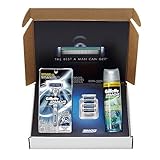 Gillette MACH3 Turbo Bundle With 5 Razor Blade Refills + 1 MACH3 Turbo Handle  +1 MACH3 Sensitive Shave Gel 7oz, 1 kit