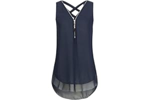 Vedolay Womens Camisoles and Tanks, Women's Summer Casual Bandages V Neck High Low Strap Cami Loose Fit Tank Tops Vest Blouse