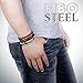 FIBO STEEL 12 Pcs Leather Bracelets for Men Women Wooden Bead Bracelet Cuff Elastic,BCH