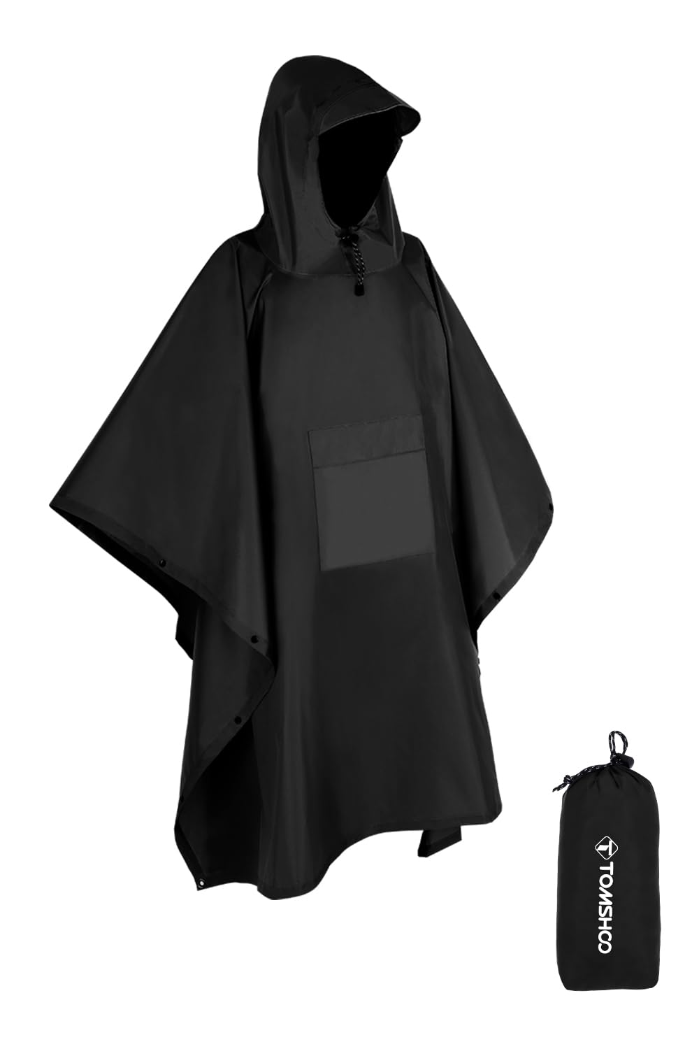 TOMSHOO Rain Poncho, Raincoat, Waterproof Camping Tent, Tarpaulin, 3-in-1 Multifunctional rain Cover for Hunting, Camping, Hiking and Cycling.