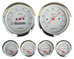 Amazon.com: Dolphin Gauges-6 Gauge Mechanical Set - White ... dolphin tachometer wiring 