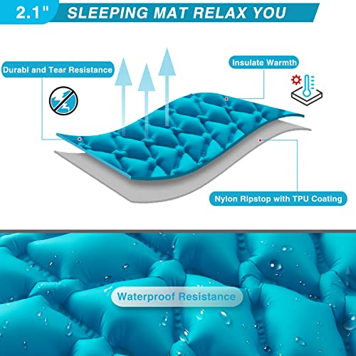 AIRELAX Sleeping pad for Camping, Ultralight and Compact Inflatable Sleeping Mat, Ultimate for