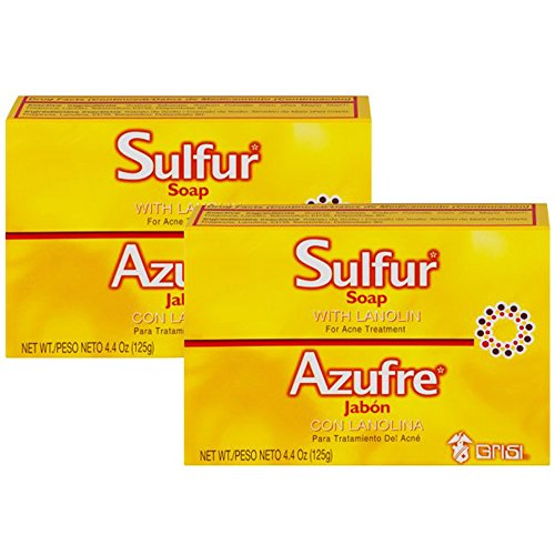Grisi Sulfur Acne Soap Bar Sulfur Face Soap for Acne Treatment, Helps
