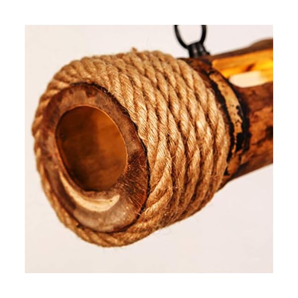 HYQJUNE Vintage Hanfseil Bamboo Pendelleuchten Retro Seilleuchte Kronleuchter HÃ¤ngeleuchten HÃ¤ngend HÃ¤ngelampe HÃ¶henverstellbar E27 Industrial HÃ¤ngeleuchten Handgewebt Lampen Lampe Leuchte – Bild 4