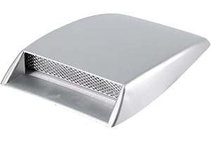 Fydun Car Decorative Air Universal Intake Hood Scoop Bonnet Vent Sticker Cover Hood(Silver)