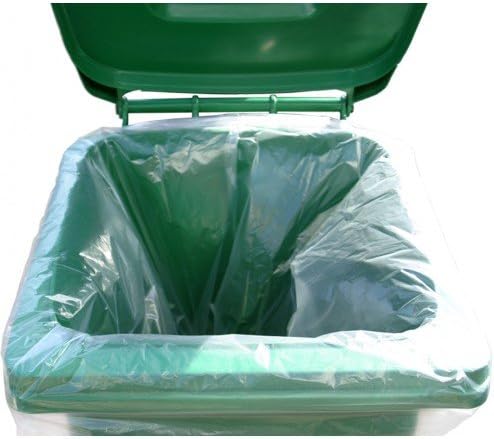 50 Heavy Duty Clear Wheelie Bin Liners + FREE cleaner/disinfectant/deodoriser spray exclusive to Aaron Chemicals ltd