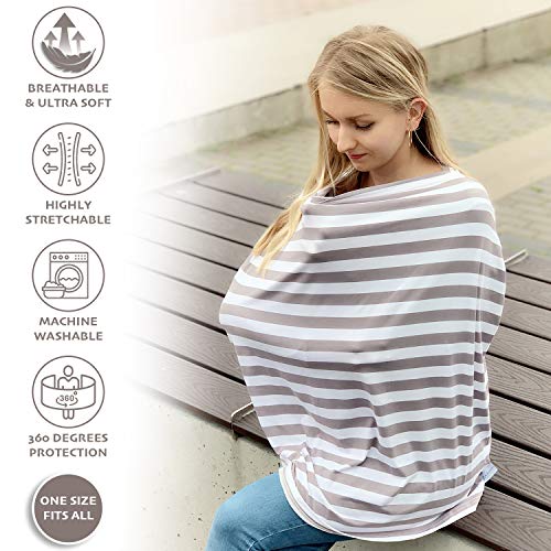 Nursing Cover for Breastfeeding with Drool Bib and Storage Bag - Soft and Breathable Breastfeeding C - //medicalbooks.filipinodoctors.org