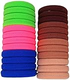LiveZone 24-Pack High Elastic Boutique Rubber Bands Seamless Stretch Hair Ties Bands Rope Ponytail Holders Headband Scrunchie Hair Accessories for Ladies Women Girls DIY Hairstyle,Chocolate & Colorful
