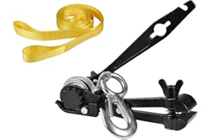 CTSC Zipline Tensioning Kit - Zipline Installation Kits for Backyard with Mini Ratchet with Winch, Cable Grip for 3/16" to 1/2" Lines & Protective Tree Sling - Ultimate Zip Lines Tensioner Gear