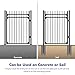 XCEL - Black Steel Anti-Rust Fence Gate - Flat End Pickets - 4ft W x 5ft H - Easy Installation Kit, for Residential, Outdoor, Yard, Patio, Entry Way, on Soil or Concrete, 3-Rail Metal Gate