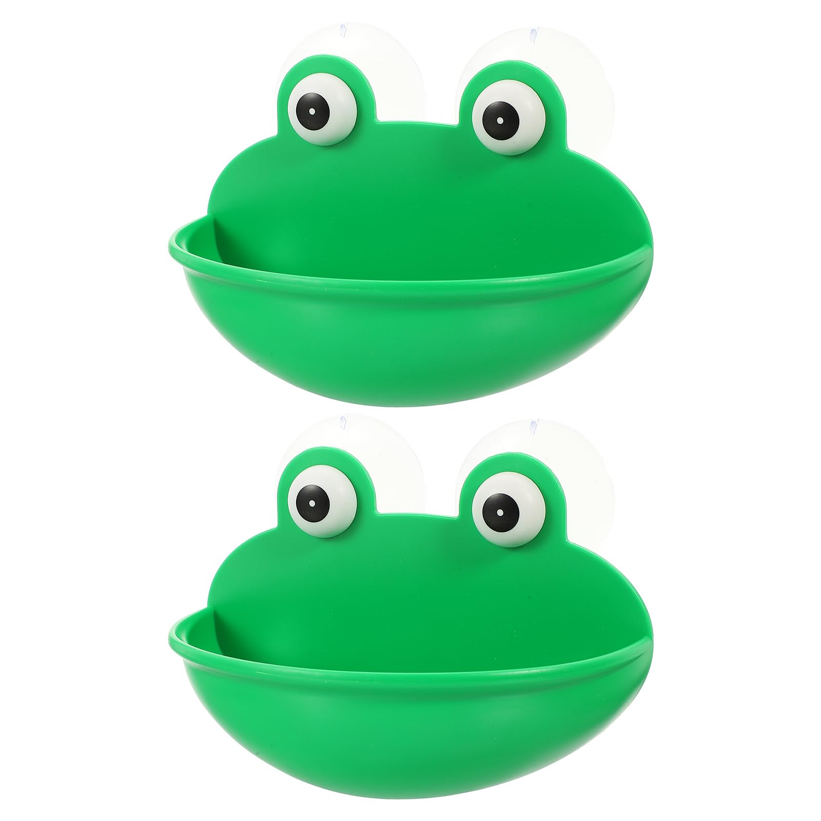 Mipcase 2pcs Frog Habitat with Dual Suction Cups Amphibian Aquatic Frog Habitat Toad Tank Decorations for Gecko Tortoise Terrarium Ornament Green