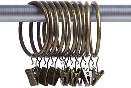 Iron Bronze Metal Curtain Rings Clips With 2 Inch Inner Diameter - 20PCS (Bronze)