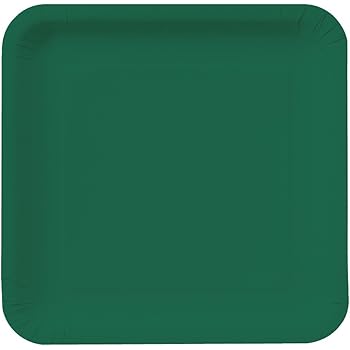 Creative Converting Gold Glitter Square Dinner Plates - 18 Pack 9 Inch Disposable Plates