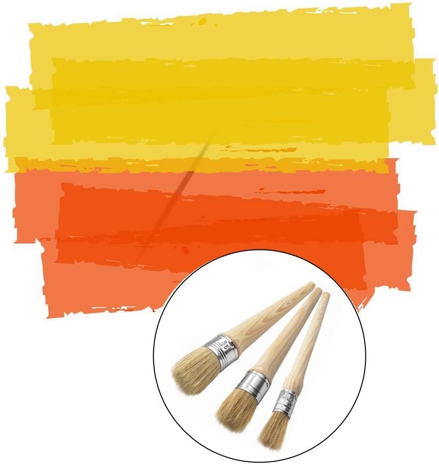 3 Pcs Chalk Paint Wax Brush Set Natural Bristle Round Paint Brushes Furniture Paint Brushes for Furniture Home Decor, Waxing - Image 5