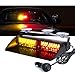Xprite Red Yellow/Amber 16 LED High Intensity Emergency Hazard Warning Strobe Lights w/Suction Cups for Police Law Enforcement Vehicles Truck Interior Roof Windshield Dash Deck Flash Light