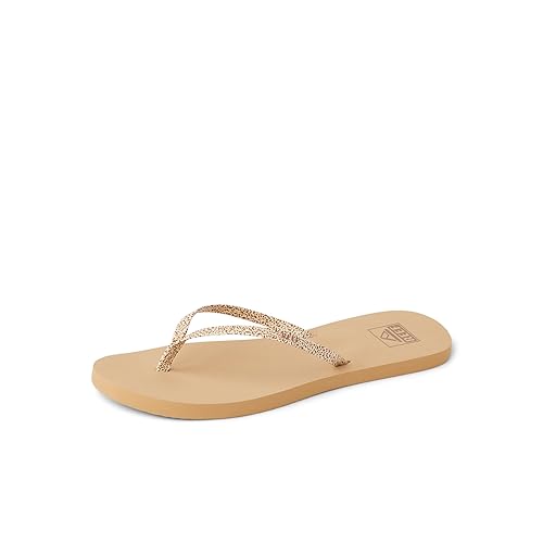 REEF Bliss Nights Womens Flip Flop, Super Lightweight and Soft Footbed, Thin Strap Beach Sandal, Ditsy Cheetah, 9