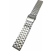 NewLife 22mm Metal Watchband | Men's Women's Silver Stainless Steel Watchstrap Replacement Wrist Band Bracelet with Clasp that brings to Any Watch