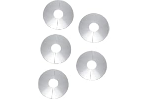 Qiveno Wall Split Flange, 22mm/0.87 inch Diameter Stainless Steel Round Escutcheon Plate Water Pipe Cover Split Flange for Various Pipes (5Pcs)