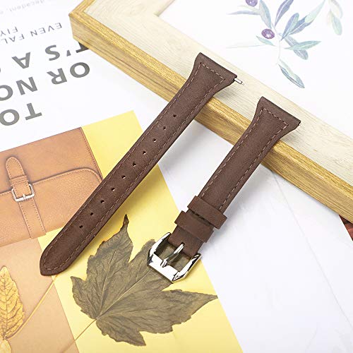 EZCO Leather Bands Compatible with Samsung Galaxy Watch Active/Active 2 / Galaxy Watch 42mm / Gear Sport, 20mm Slim Genuine Leather Watch Strap Replacement Wristband for Galaxy Watch 42mm R810 - Thumbnail 3