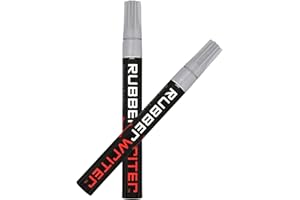 AUTOMOTIVATED AFTERMARKET ColorLugs RubberWriter Paint Pen for Car Tires | Oil-Based Marker for Tire Lettering | Waterproof Ink | Fast Drying | Medium Size Tip | Apply at Home | Color: Silver | Pack of 2 Pens