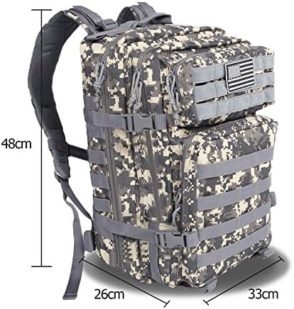 Leadzm 40L Tactical Backpack Outdoor Molle Army Military Rucksacks With US Frag 3 Day Assault Pack for Camping Hiking Trekking fishing 900D Waterproof(ACU)