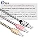 Phone Charger Cable, Charger Cord 3Pack (5FT 5FT 6.6FT) Nylon Braided Durable Charging Cable Fast Charging Compatible Phone X/Xs/Xr/8/8Plus/7/7Plus/6/6Plus/5/5SE Pad Pod & More (Pink Gold Sliver)