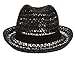 MIRMARU Summer Foldable Trilby Short Brim Lightweight 100% Linen Crushable Fedora Hat with Band(Black)