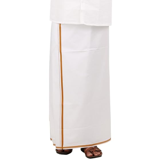 MEN'S BIG BORDER DHOTIE PACK OF 1 (WHITE) SINGLE