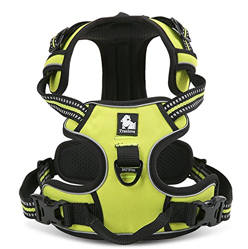 WINHYEPET True Love Dog Harness, No-Pull Reflective Pet Harness with 2 Leash Clips Adjustable Soft Padded Dog Vest with Easy Control Handle for Small Medium Large Dog TLH5651(Neon Yellow,M)
