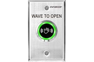 Seco-Larm SD-9263-KSQ Outdoor Wave-to-Open Sensor, Single-Gang with English Message; Adjustable Sensor Range Up to 7" (18cm); 1.2A Relay, Adjustable Trigger Duration 0.8~30 Seconds or Toggle